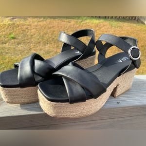 MIA Havana Woven Platform Heel - Black Size 7.5 (NWOT)